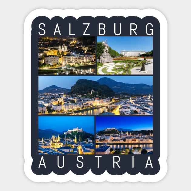 Salzburg at Night Sights Austria Mozart Classical Music Gift Sticker by peter2art